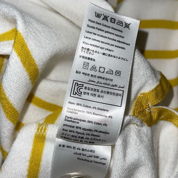 Joules Womens Striped Seacombe Button Shoulder Breton Top White Yellow Sz 20 NWT - Picture 10 of 12